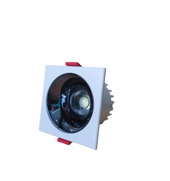 Delux ROMA 24W square spot light (85×85 mm, white + gun black)