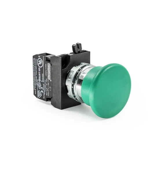 Emas CM Series Metal 1NO Spring 40mm Cork Green 22mm Button — CM100MY