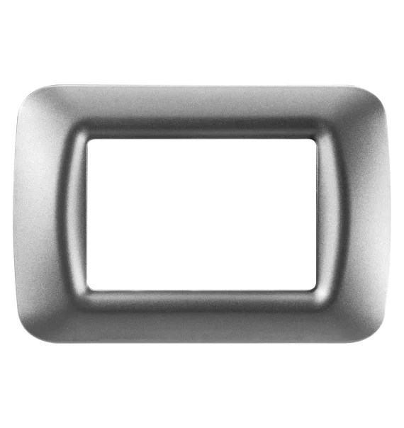 Gewiss GW22603 – Top System çərçivə, 3 modul, texnopolimer, parlaq Metallic Titanium, System seriyası