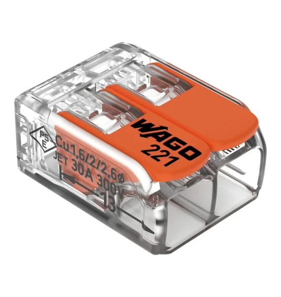 WAGO 221-612 Lever Cable Connector – 2 Core, 6 mm²