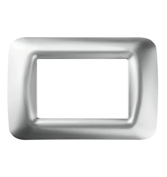 Gewiss GW22653 – Top System frame, 3 modules, technopolymer, shiny Soft Chrome, System series