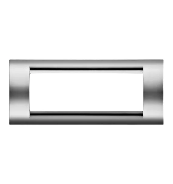 Gewiss PLAYBUS GW32076 – 6-module frame, metallized technopolymer, glossy, Soft Chrome