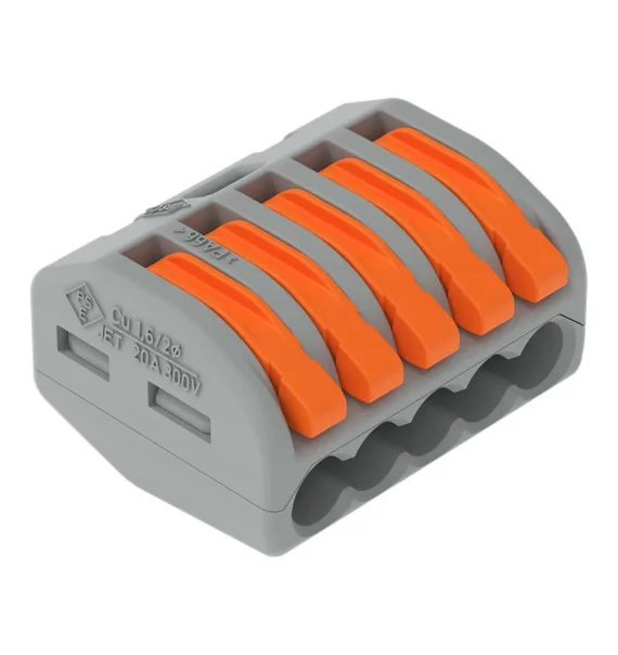 WAGO 222-415 Lever Cable Connector – 5 Core, 4 mm²