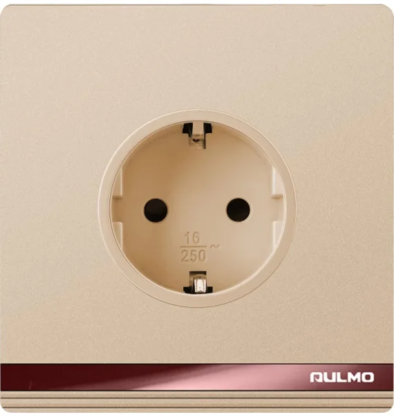 Aulmo 16A German type socket – L50 series L5118/1 (White / Gray / Gold)