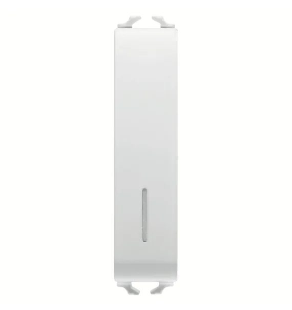 Gewiss GW10022 – Birqütblü açar, 10AX, 250V AC, işıqlanma üçün diffuser ilə, 1/2 modul, Glossy White, Chorusmart