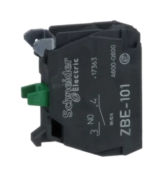 Контактный блок Schneider Electric ZBE101, для головок Ø22, 1 НО, винтовой зажим, сплав серебра