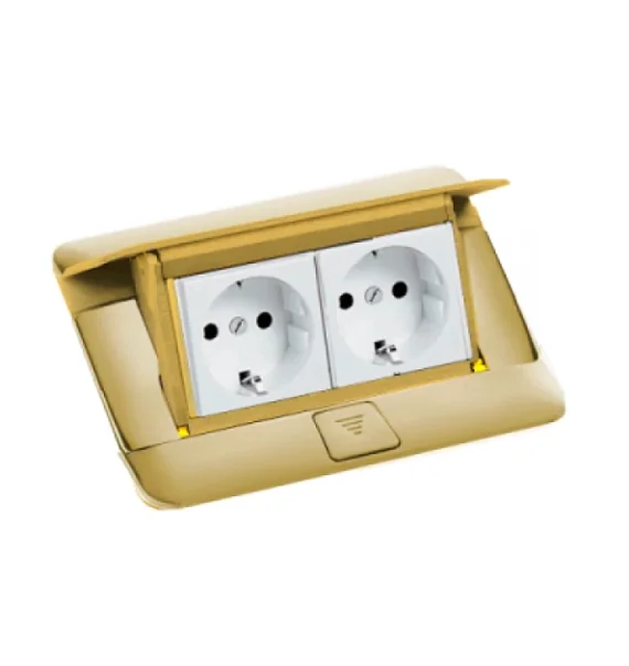 Legrand 054016 – напольная коробка золотого цвета, 4 модуля