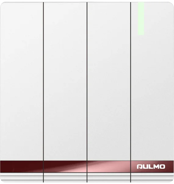 Aulmo 4-module circuit breaker L50 series L5009 – White / Gray / Gold, without vavience, with LED indicator