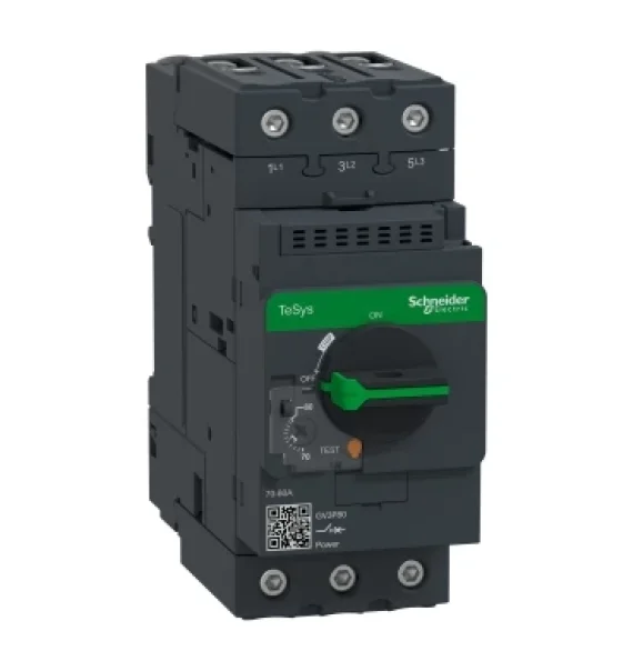 GV3P80 Schneider Electric TeSys GV3 Motor Protection Circuit Breaker – Thermal-Magnetic – 70…80 A – EverLink Terminal connection