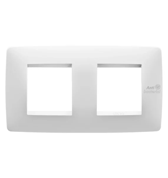 Gewiss GW16123AB – Frame, 2+2 modules, horizontal, antibacterial technopolymer, Glossy White, Chorusmart