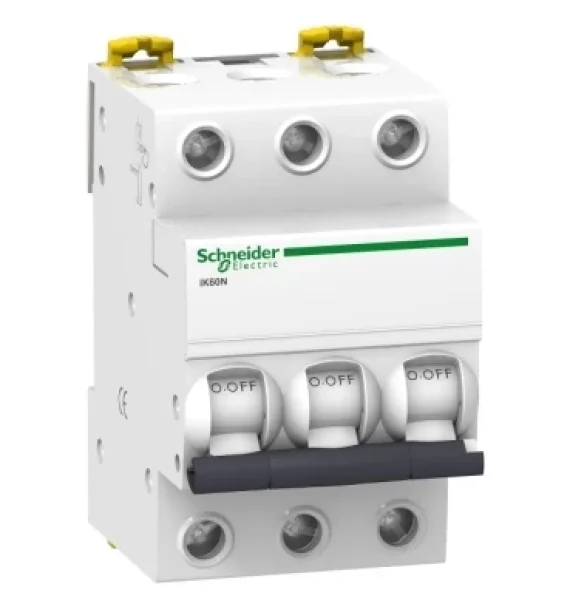 A9K24363 Schneider Electric iK60N Miniature Circuit Breaker – 3P, 63A, C Curve, 6000A