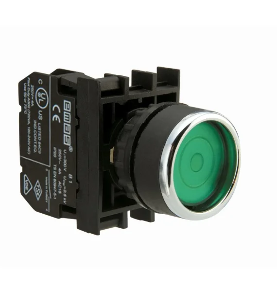 Emas B Series Plastic Stay-Put Spring Green 22mm Button — B100FY
