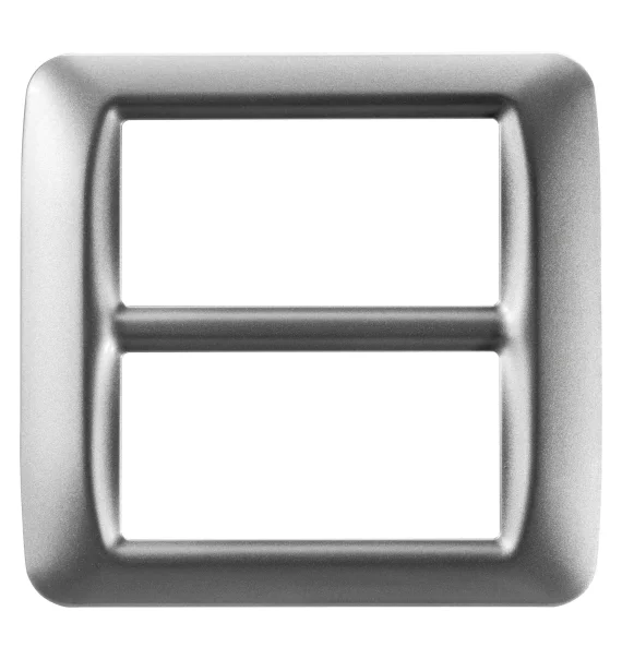 Gewiss GW22607 – Top System frame, 8 modules (4+4 stacked), technopolymer, shiny Metallic Titanium, System series