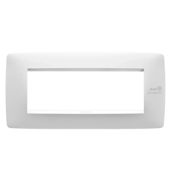 Gewiss GW16106AB – Frame, 6 modules, antibacterial technopolymer, Glossy White, Chorusmart