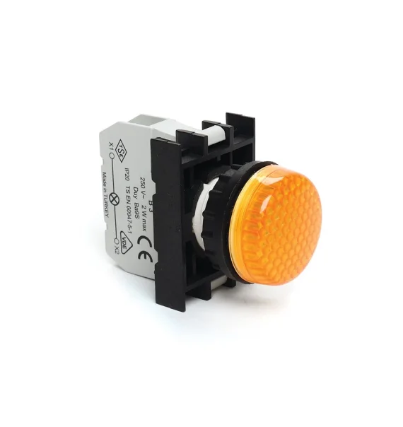 Emas B Series Plastic Ba9S Needle Yellow 22mm Signal Lamp