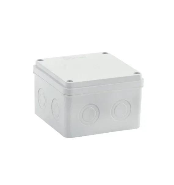 MD9052 Distribution Switch Box - Thermoplastic Square Box, 110×110×74 mm, Opaque Lid, Halogen Free