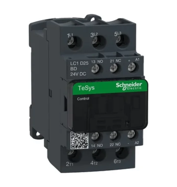 LC1D25BD Schneider Electric TeSys D Contactor – 3P (3 NA) – AC-3 – <= 440 V 25 A – 24 V DC Coil