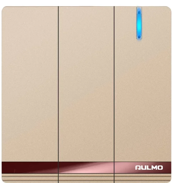 Aulmo 3-module circuit breaker L50 series L5008-LED – White / Gray / Gold, with vavience, LED indicator