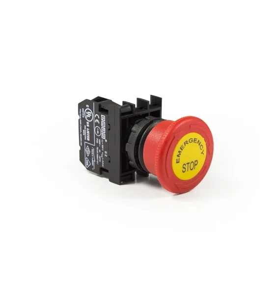 Gold B Series Plastic 1NC Emergency Stop 40 mm Flip Labeled Red 22 mm — B200EE