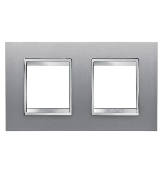 Gewiss CHORUSMART LUX Decorative Frame - 3 Modules - Black - Polar White Interior - Technopolymer