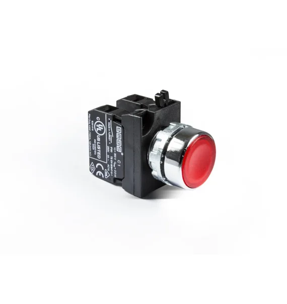 Emas CM Series Metal 1NO-1NC Пружинная плоская красная кнопка 22 мм — CM102DK