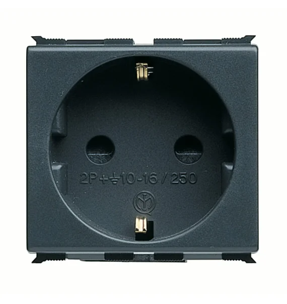 Gewiss PLAYBUS GW30211 – German standard rosette, 2P+E, 16A, 250V AC, 2 modules