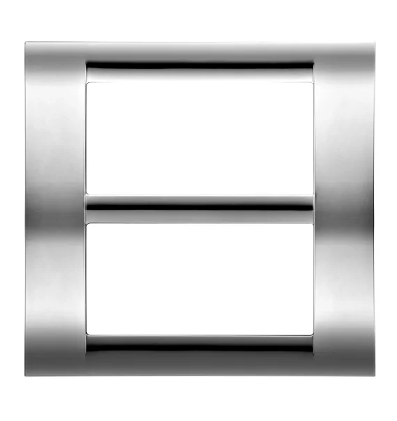 Gewiss PLAYBUS GW32077 – 8-module frame (4+4 stacked), metallized technopolymer, glossy, Soft Chrome