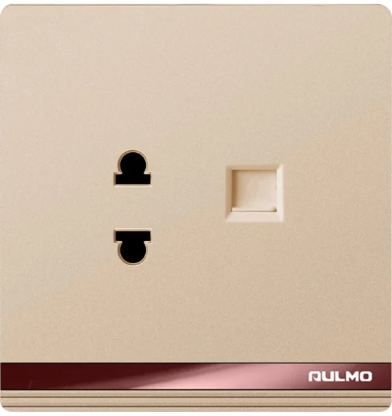 Aulmo TEL + 1 module socket L50 series L5112 – White / Gray / Gold