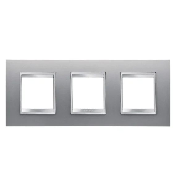 Gewiss CHORUSMART LUX Decorative Frame - 6 Modules - Black - Polar White Interior - Technopolymer