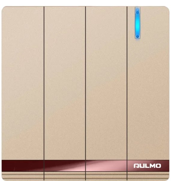 Aulmo 4-module circuit breaker L50 series L5009-LED – White / Gray / Gold, without vavience, with LED indicator