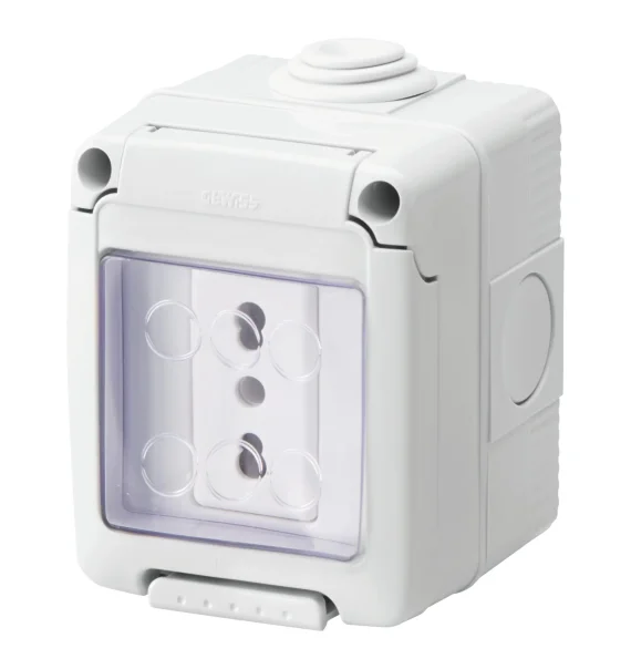Gewiss 27 COMBI GW27841 – Italian standard rosetka 2P+E, 16A, dual amperage, IP55