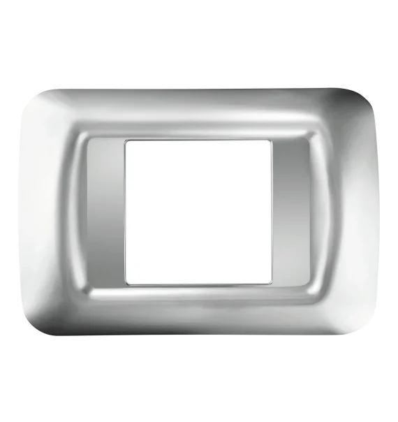 Gewiss GW22652 – Top System çərçivə, 2 modul, texnopolimer, parlaq Soft Chrome, System seriyası