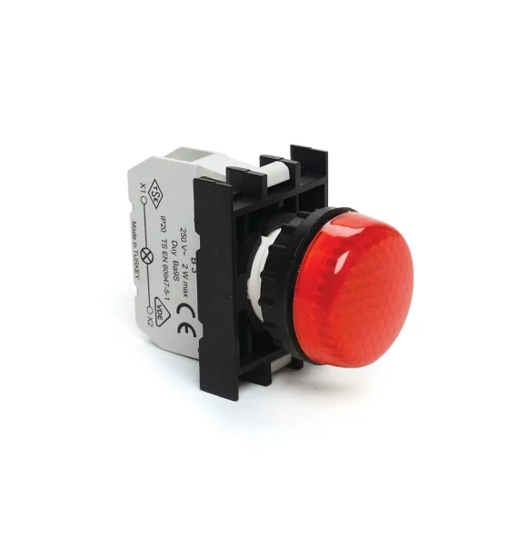 Emas B Series Plastic Ba9S Needle Red 22mm Signal Lamp