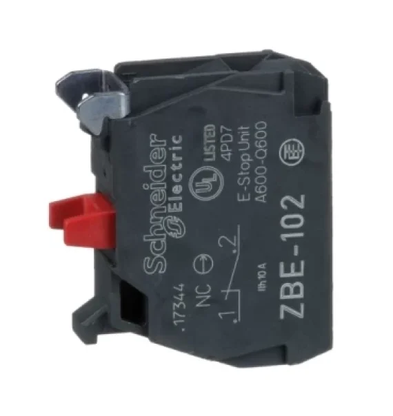 Schneider Electric ZBE102 single contact block, Ø22, 1NC, screw terminal