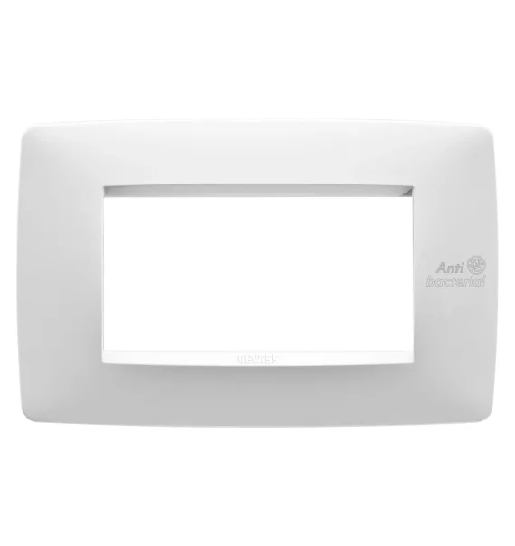Gewiss GW16104AB – Frame, 4 modules, antibacterial technopolymer, Glossy White, Chorusmart