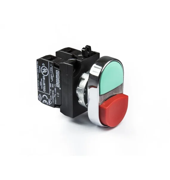Металлическая кнопка Emas CM 1NO-1NC, двойная, красно-зеленая, 22 мм — CM102K21KY