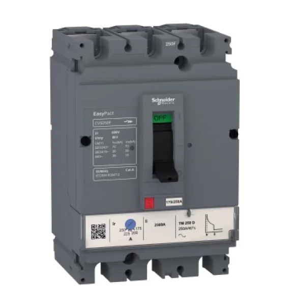 LV510337 Schneider Electric EasyPact CVS100F circuit breaker with TM100D trip unit, 3-pole (3P/3d)