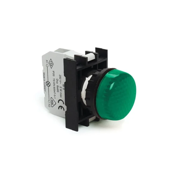Emas B Series Plastic Ba9S Needle Green 22mm Signal Lamp