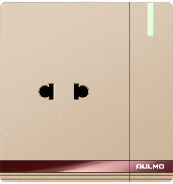 Aulmo 1-module circuit breaker + 1-module socket L50 series T-L5092 – White / Gray / Gold