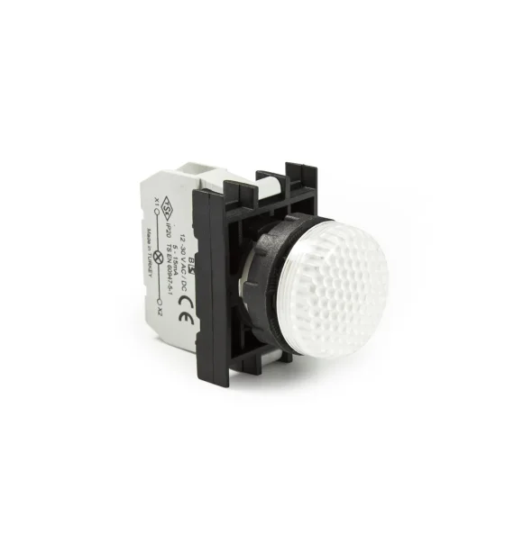 Emas B Series Plastic LED 12-30V AC/DC White 22mm Signal Lamp