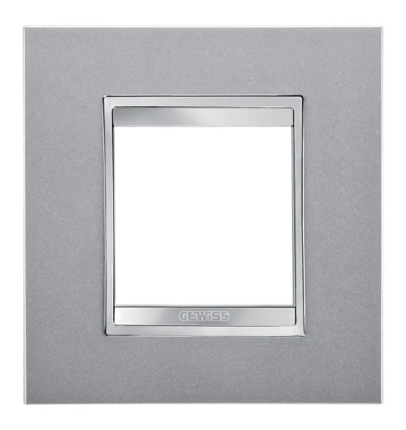 Gewiss CHORUSMART LUX Decorative Frame - 2 Modules - Black - Polar White Interior - Technopolymer