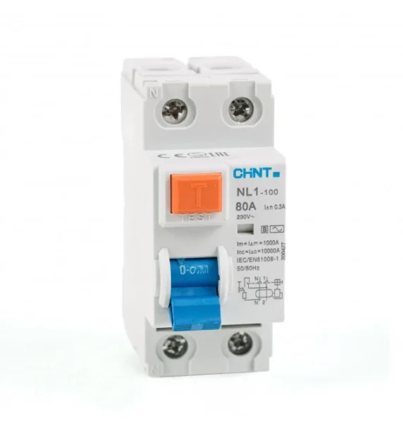 Chint Nl1 100 S 2P 80A 300Ma 10Ka Ac Type Selective Differential Acar