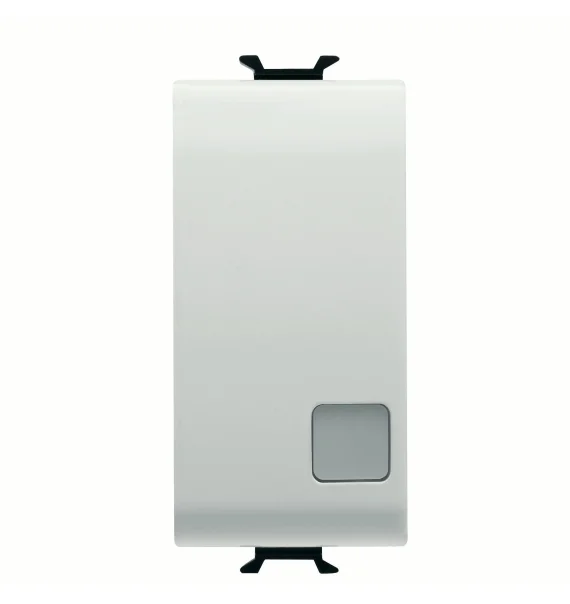 Gewiss GW10003 – Single pole switch, 16AX, 250V AC, with lens for illumination, 1 module, Glossy White, Chorusmart