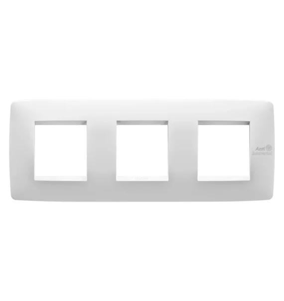 Gewiss GW16126AB – Frame, 2+2+2 module, horizontal, antibacterial technopolymer, Glossy White, Chorusmart