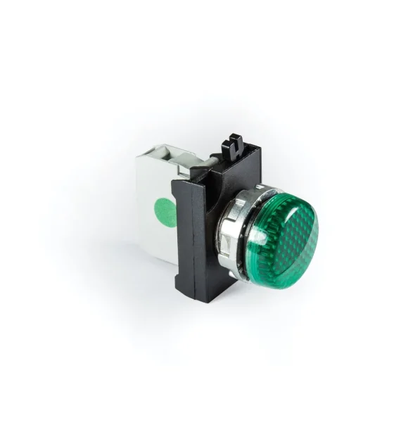 Emas CM Series Metal LED 100-230V AC Green 22mm Signal — CM0Y0XY