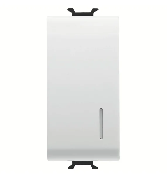 Gewiss GW10002 Single Pole Switch - Illuminated - 1 Module - 16AX - 250V AC - Bright White - With Diffuser - Chorusmart